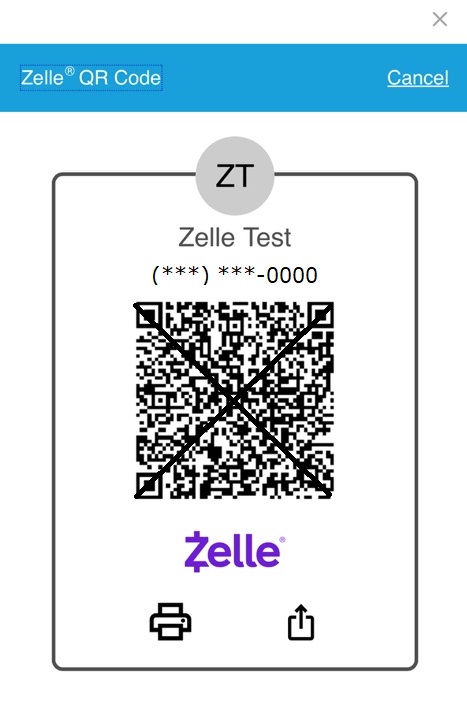 Zelle Test QR Code