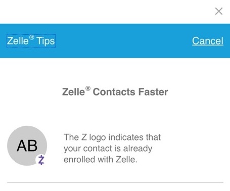 Zelle Ready Contacts Screenshot