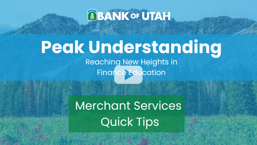 A title photo with the words "Quick Tips: Merchant Services"