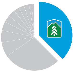 Pie chart showing Bank of Utah's approximate market share relative to others in the industry.